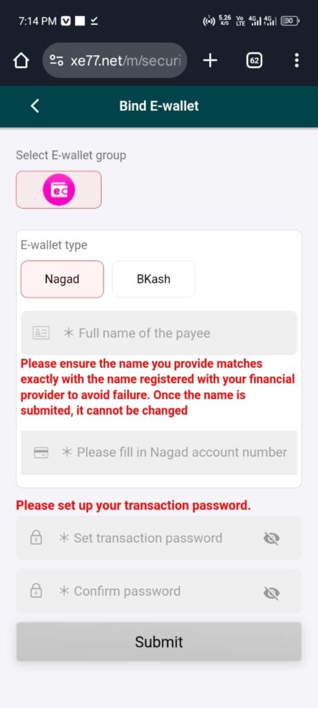 xe77 game login